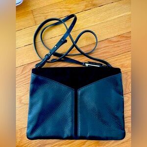 Stella and dot leather and suede crossbody purse